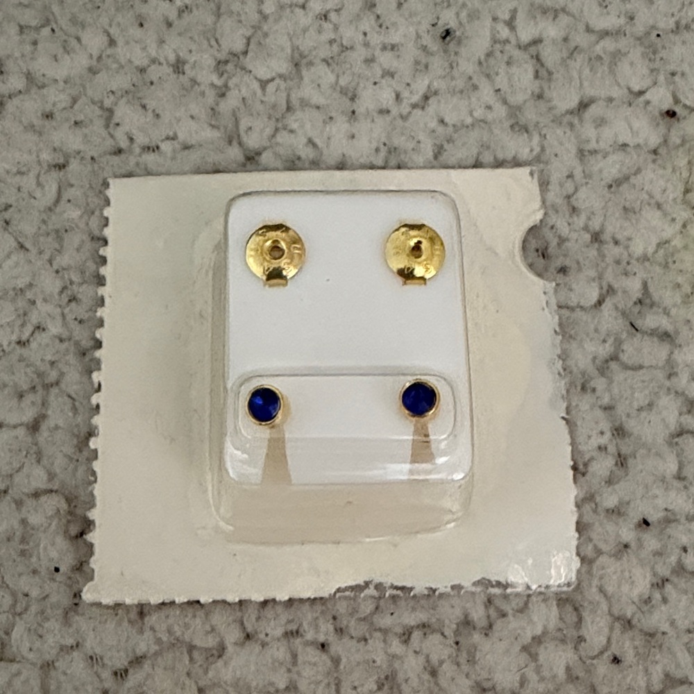 Gold and Blue Stud Earrings